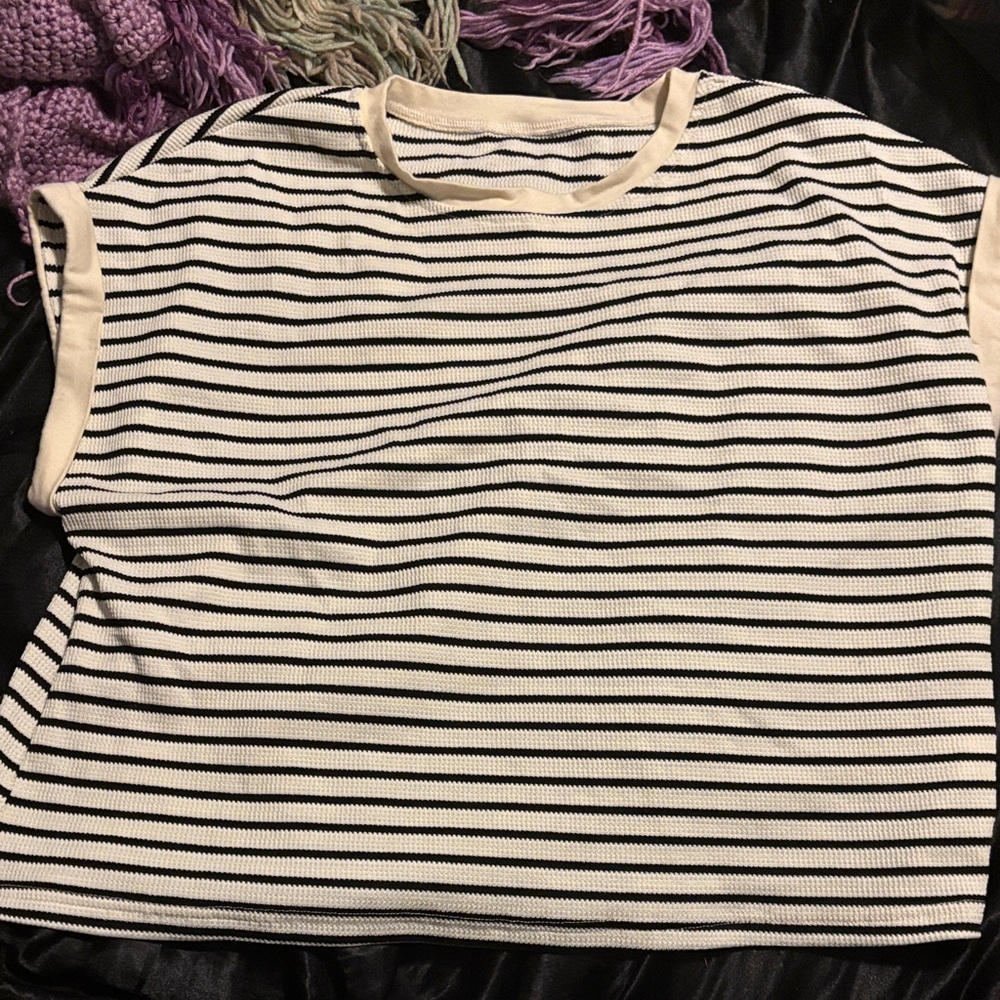 Elegant Striped Black and White Blouse